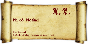 Mikó Noémi névjegykártya